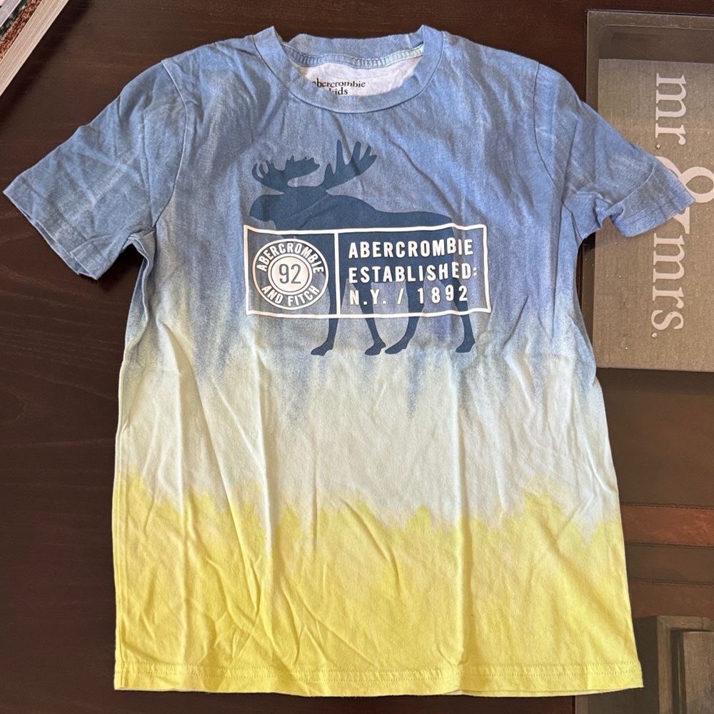 Abercrombie Kids Blue and Yellow Moose Tee